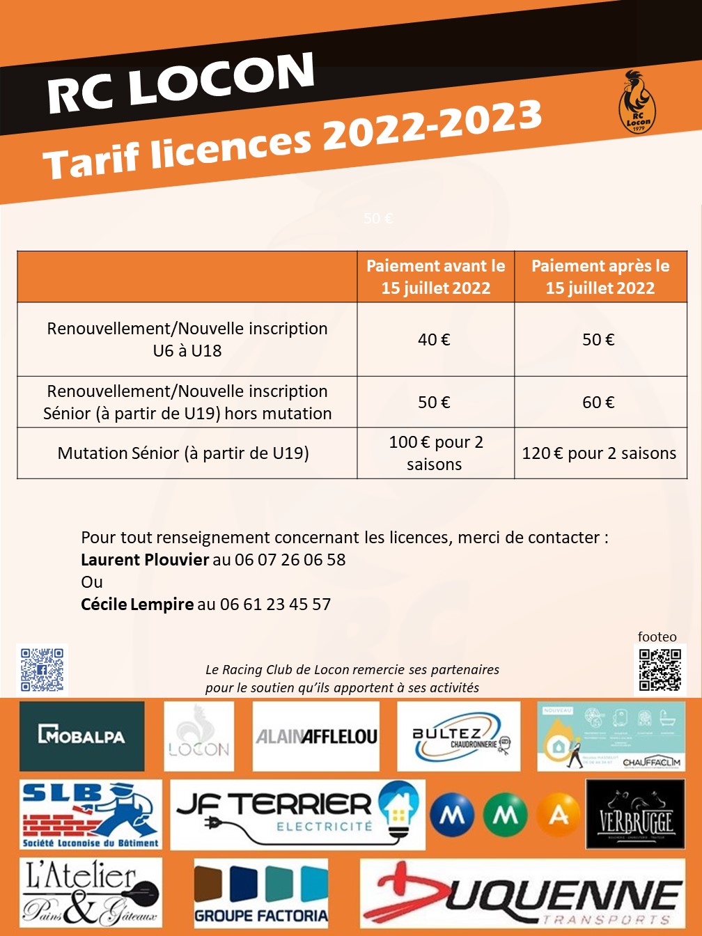 Actualité - Permanence Licence 2022-2023 - Club Football RC LOCON 2000 ...